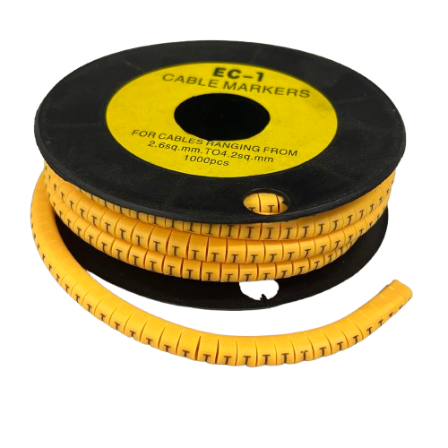 Spool of yellow Cable "I" Marker 2.6mm to 4.2mm Yellow strips for cable identification and routing
