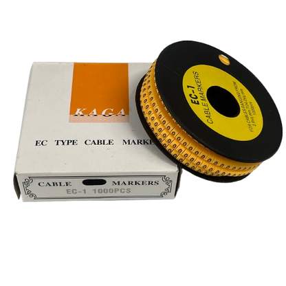 China cable management spool of yellow EC1 cable markers with box 0 Marker 2.6mm to 4.2mm