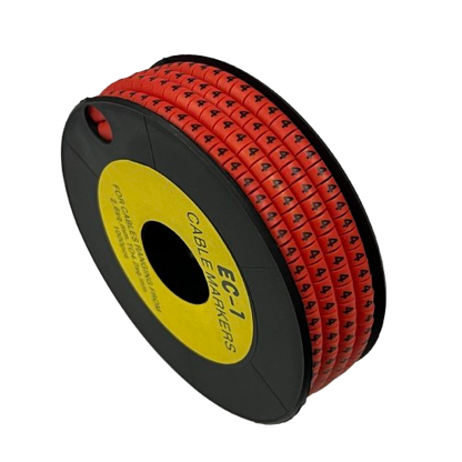 Grippes 1000pcs Cable Marker Red - 4 on a spool for effective cable organization and identification