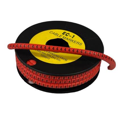 1000pcs Cable Marker Red - 4 Roll for Organized Cable Management and Labeling