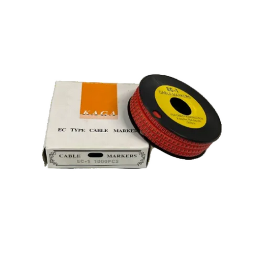 Grippes 1000pcs Cable Marker Red - F on a spool in a white box for organized cable management