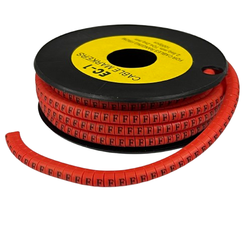 Grippes 1000pcs Cable Marker Red - F on a spool for organized cable management