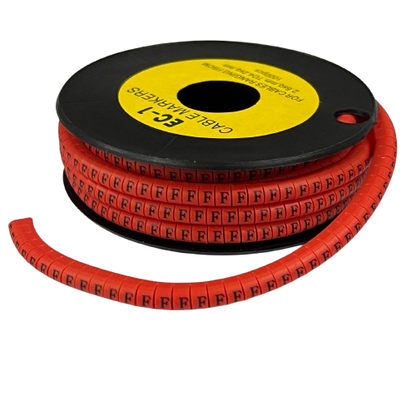 Grippes 1000pcs Cable Marker Red - F on a spool for organized cable management