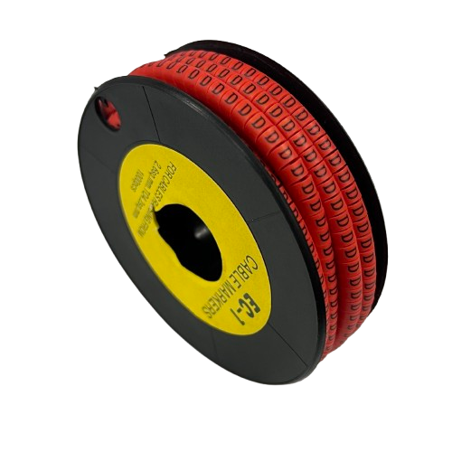 1000pcs Cable Marker Red - D on a spool for effective cable organization and identification