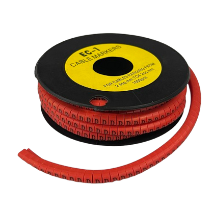 1000pcs Cable Marker Red - D on a spool for efficient cable management and organization