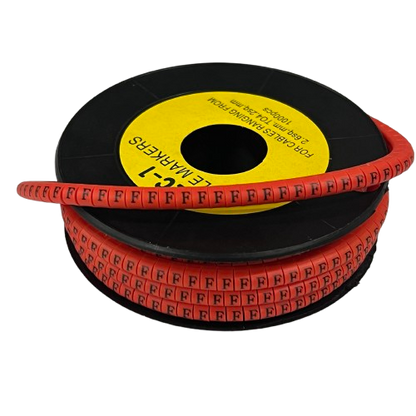1000pcs Cable Marker Red - F on a spool for organized cable management and easy identification