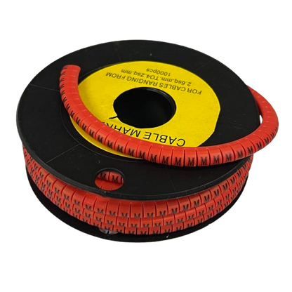 Grippes 1000pcs Cable Marker Red - M Roll for Organizing and Identifying Cables Easily