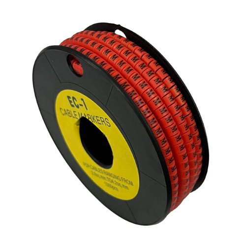 Grippes 1000pcs Cable Marker Red - M on a spool for organized cable management