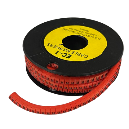 1000pcs Cable Marker Red - M on a spool for effective cable organization and identification
