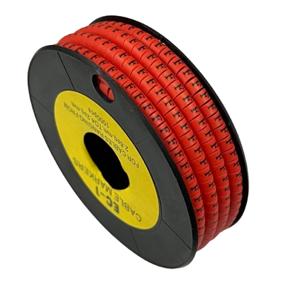 1000pcs Cable Marker Red - F Rolls for Organizing and Labeling Cables Efficiently