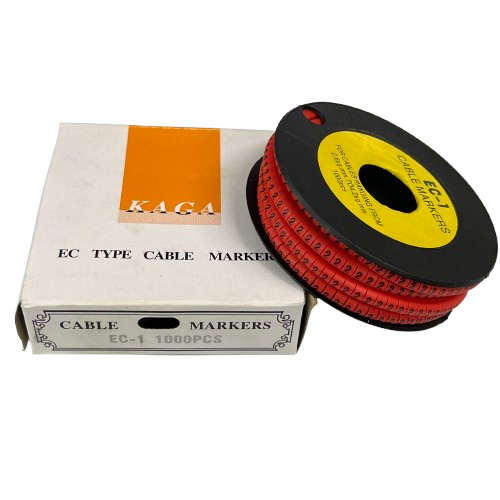 Grippes 2 Cable Marker Red spool of numbered EC type cable markers for cable management