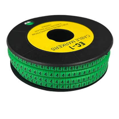 Grippes spool of 4 Cable Marker Green adhesive number labels on a reel for cable management