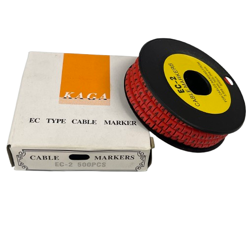 500pcs Cable Marker Red - 4 from Grippes in a box with a spool for effective cable management
