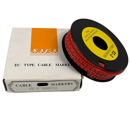 KAGA EC-2 500pcs Cable Marker Red - 9 on spool for effective cable organization