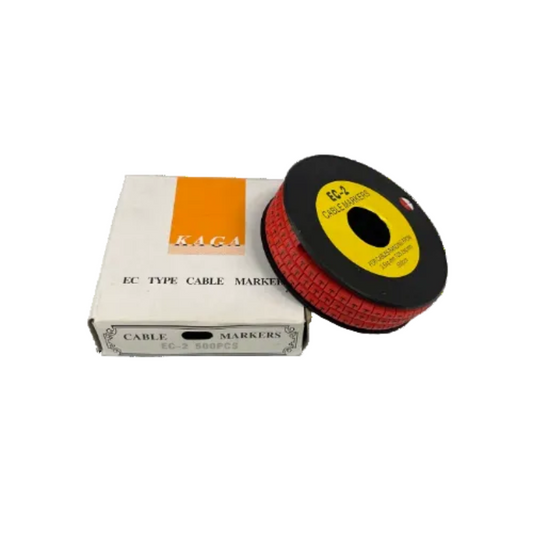 500pcs Cable Marker Red - T with box and roll showcasing durable cable identification solution