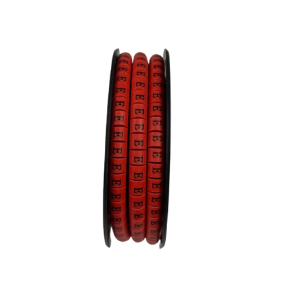500pcs Cable Marker Red - E on a spool, designed for organized cable management