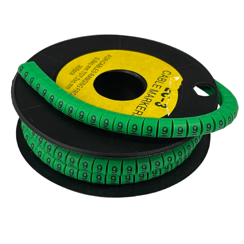 9 Marker 5.0mm to 7.2mm Green cable markers on spool for wire identification and cable management