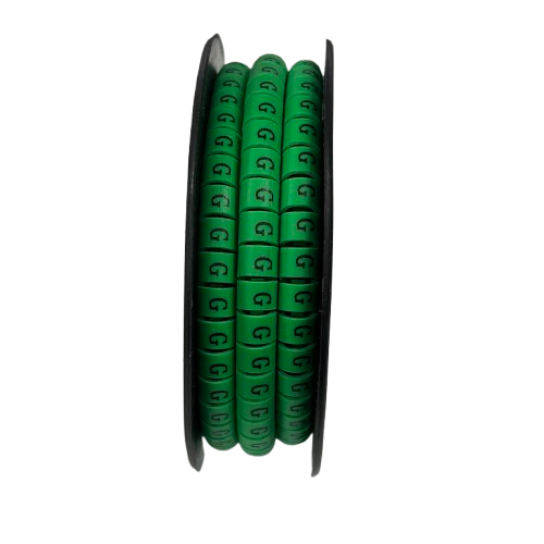 Spool of green Cable "G" Marker 5.0mm to 7.2mm cable identifiers for cable management from China