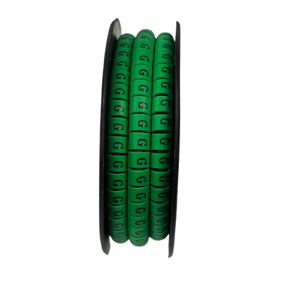Spool of green Cable "G" Marker 5.0mm to 7.2mm cable identifiers for cable management from China