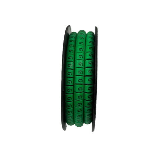 Spool of green Cable "G" Marker 5.0mm to 7.2mm cable identifiers for cable management from China