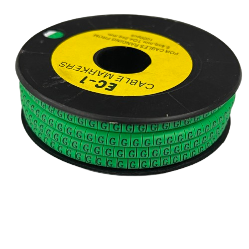 Grippes spool of Cable "G" Marker EC-1 Green 2.6mm to 4.2mm cable identification labels