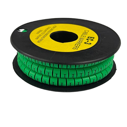 Spool of Cable "I" Marker 5.0mm to 7.2mm Green segments for cable identification and management