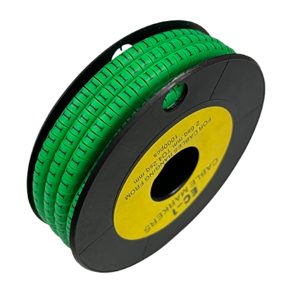 Grippes Cable "I" Marker Green 2.6mm to 4.2mm spool of segmented cable identification markers