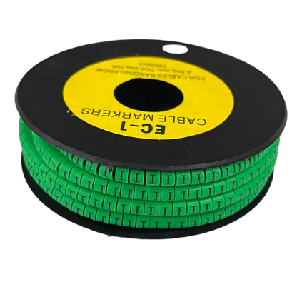 Grippes spool of green cable markers Cable "I" Marker Green 2.6mm to 4.2mm for labeling wires and cables