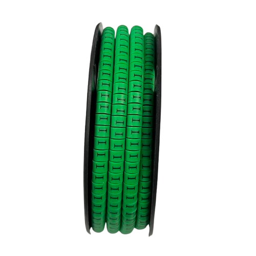 Grippes spool of green segmented ID bands Cable "I" Marker Green 2.6mm to 4.2mm for cable management