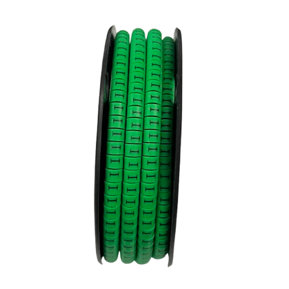 Grippes spool of green segmented ID bands Cable "I" Marker Green 2.6mm to 4.2mm for cable management