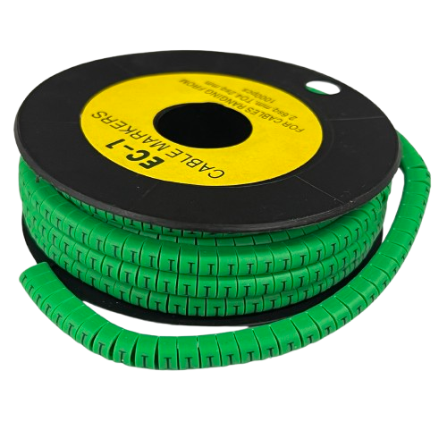 Grippes spool of green cable marker wrap Cable "I" Marker Green 2.6mm to 4.2mm for organizing cables