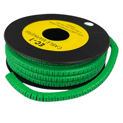 Grippes spool of green cable marker wrap Cable "I" Marker Green 2.6mm to 4.2mm for organizing cables