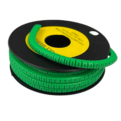 Grippes spool of Cable "I" Marker Green 2.6mm to 4.2mm segmented identification sleeve for small cables