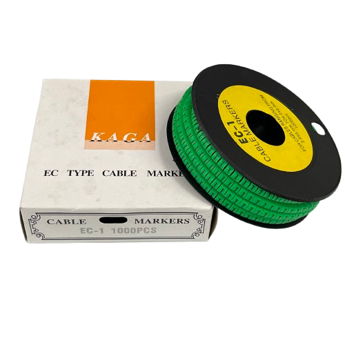 Grippes green cable marker spool with box Cable "I" Marker Green 2.6mm to 4.2mm for wire identification and labeling