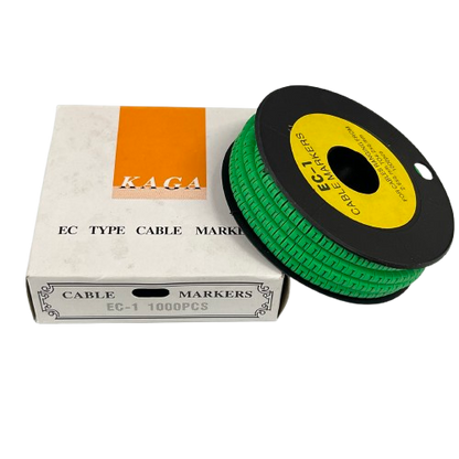 Grippes green cable marker spool with box Cable "I" Marker Green 2.6mm to 4.2mm for wire identification and labeling