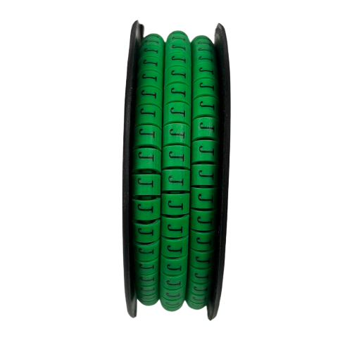 Spool of green Cable "J" Marker 5.0mm to 7.2mm Green segments used to label and organize cables neatly