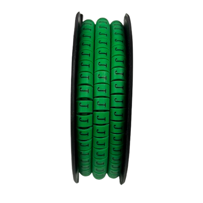 Spool of green Cable "J" Marker 5.0mm to 7.2mm Green segments used to label and organize cables neatly