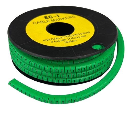 Grippes spool of Cable "J" Marker Green 2.6mm to 4.2mm flexible segmented strip for cable labeling