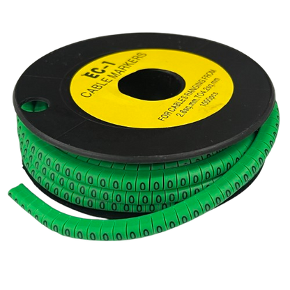Grippes Cable Marker 0 Green spool of flexible numbered green cable markers for wire identification