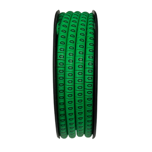 Grippes Cable Marker 0 Green spool of green numeric cable markers for wire identification and organization