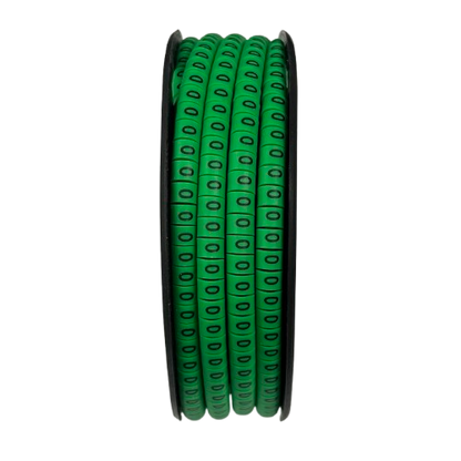 Grippes Cable Marker 0 Green spool of green numeric cable markers for wire identification and organization