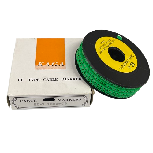 Grippes Cable Marker 2 Green spool of numeric cable ID markers on reel for wire organization and labeling