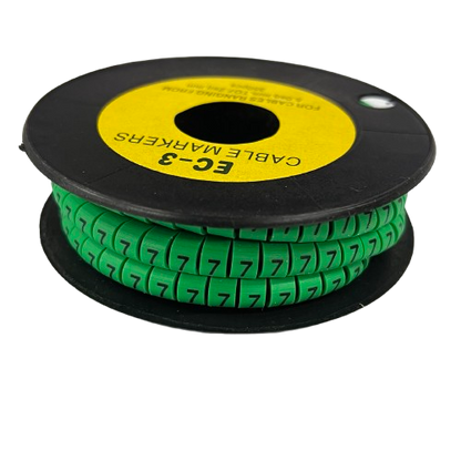 Cable Marker 5 Green spool of numbered flexible plastic cable markers for wire identification