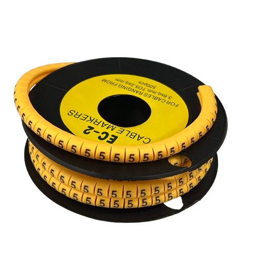 Grippes Cable Marker 5 - Yellow spool of flexible numbered cable markers for wiring identification