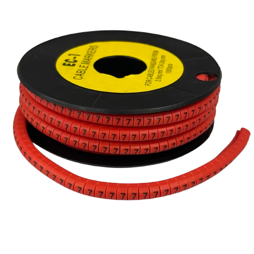 Grippes Cable Marker -7 Red spool of wraparound numbered markers for cable identification and organization