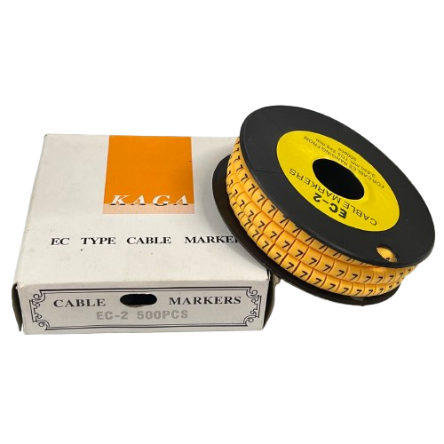 Grippes Cable Marker 7 Yellow spool and box EC type cable markers for wire labeling