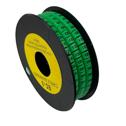 China cable management spool of green numbered rings Cable Marker - 8 Green for wire identification
