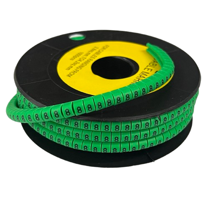 Grippes Cable Marker - 8 Green spool of numbered cable identification markers for wire organization