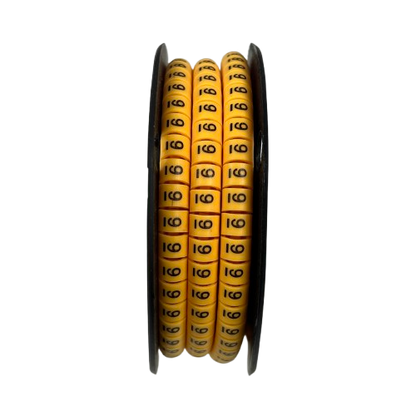 Grippes Cable Marker 9 - Yellow reel of round numeric cable markers on spool for wire identification