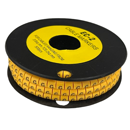 Grippes spool of yellow Cable Marker g - Yellow labels on flexible ring markers for cable management and identification